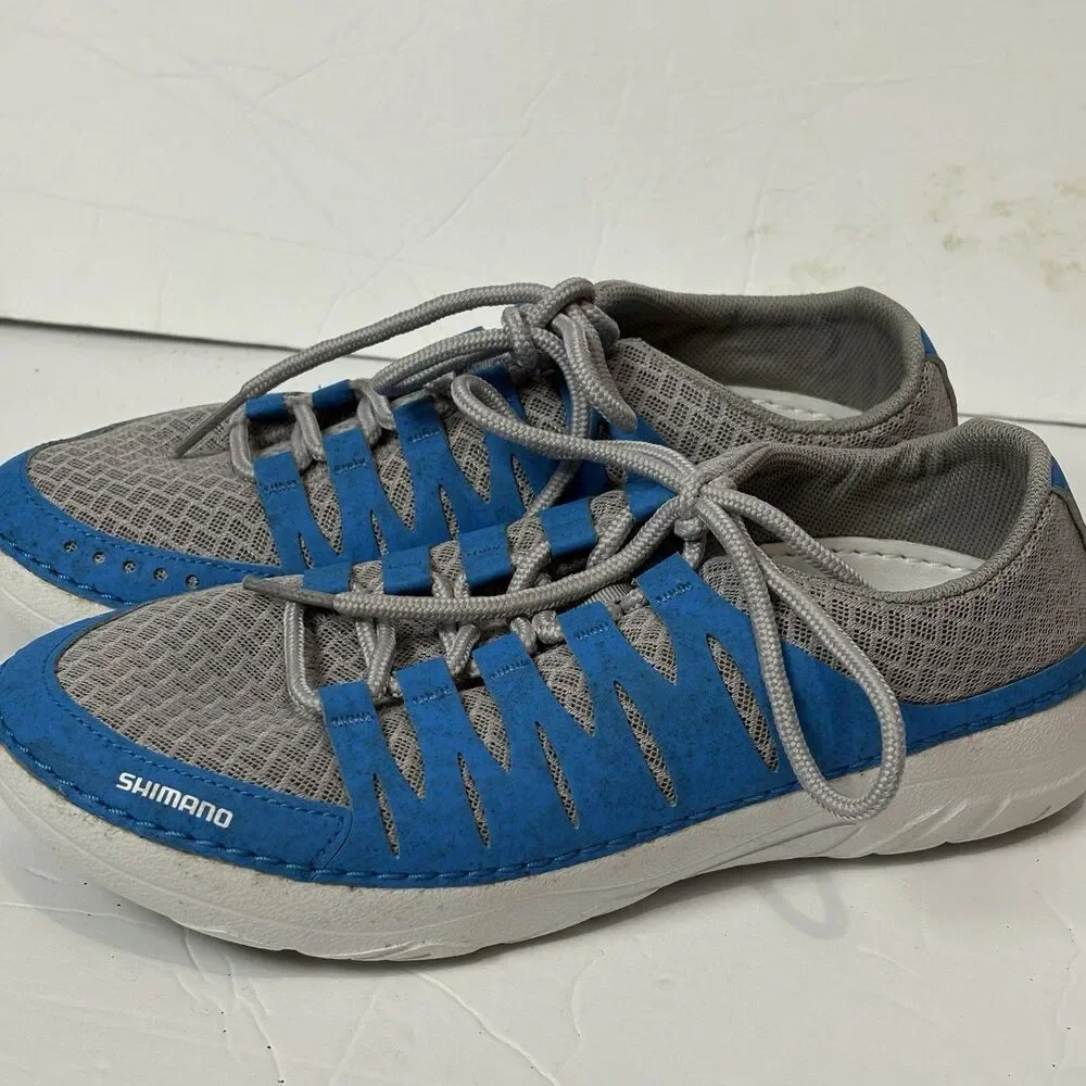 Shimano EVAIR Boat Shoe Men’s SIZE 7 Blue/Grey Coastal Nautical